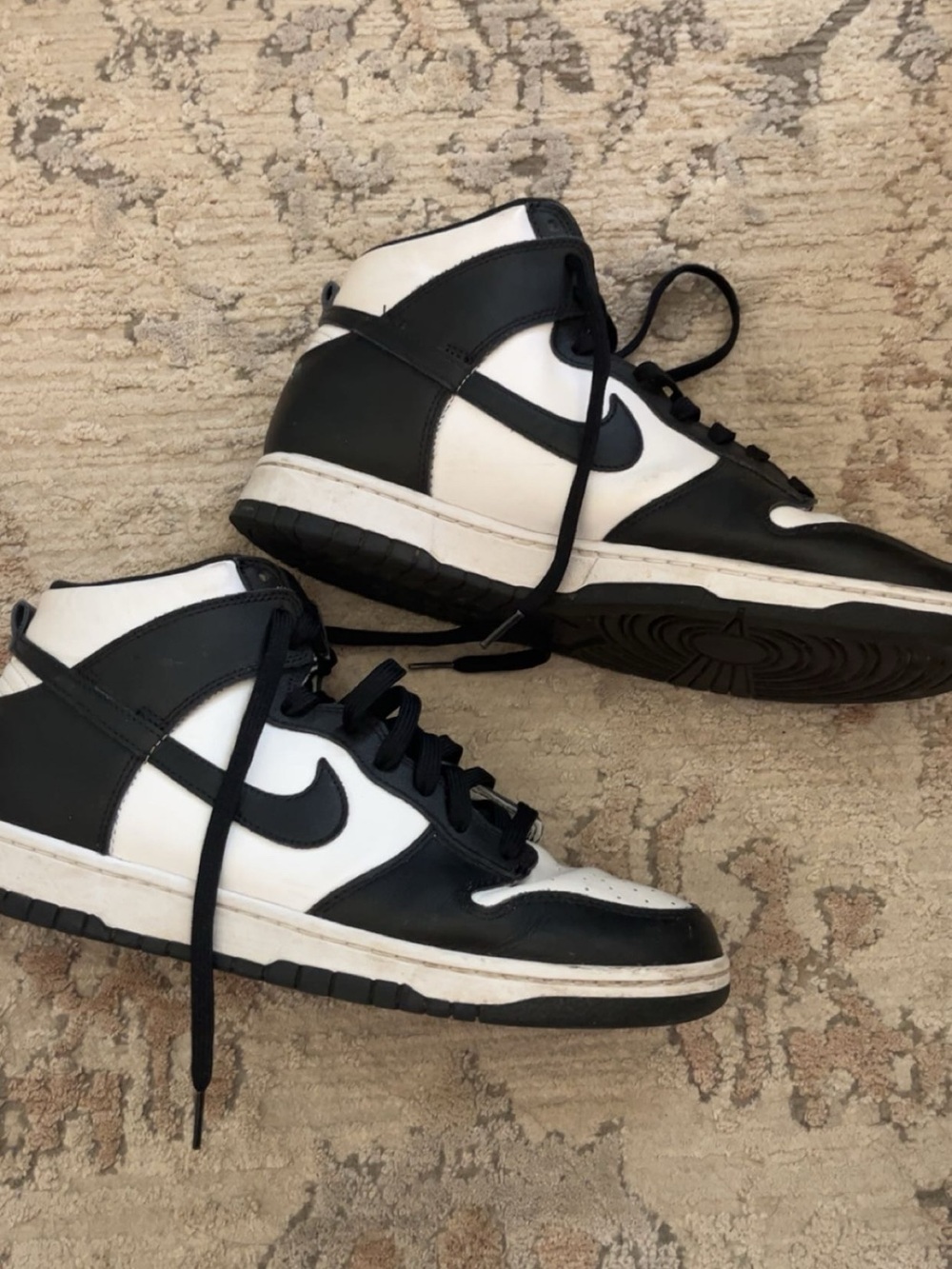 Nike Black and White Mid-Top Sneakers